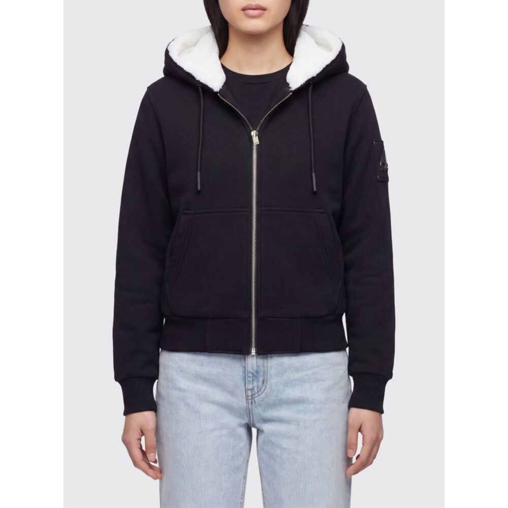 Moose Knuckles Women Zip-Up Cotton-Blend Hoodie Moose Knuckles With Applied Logo